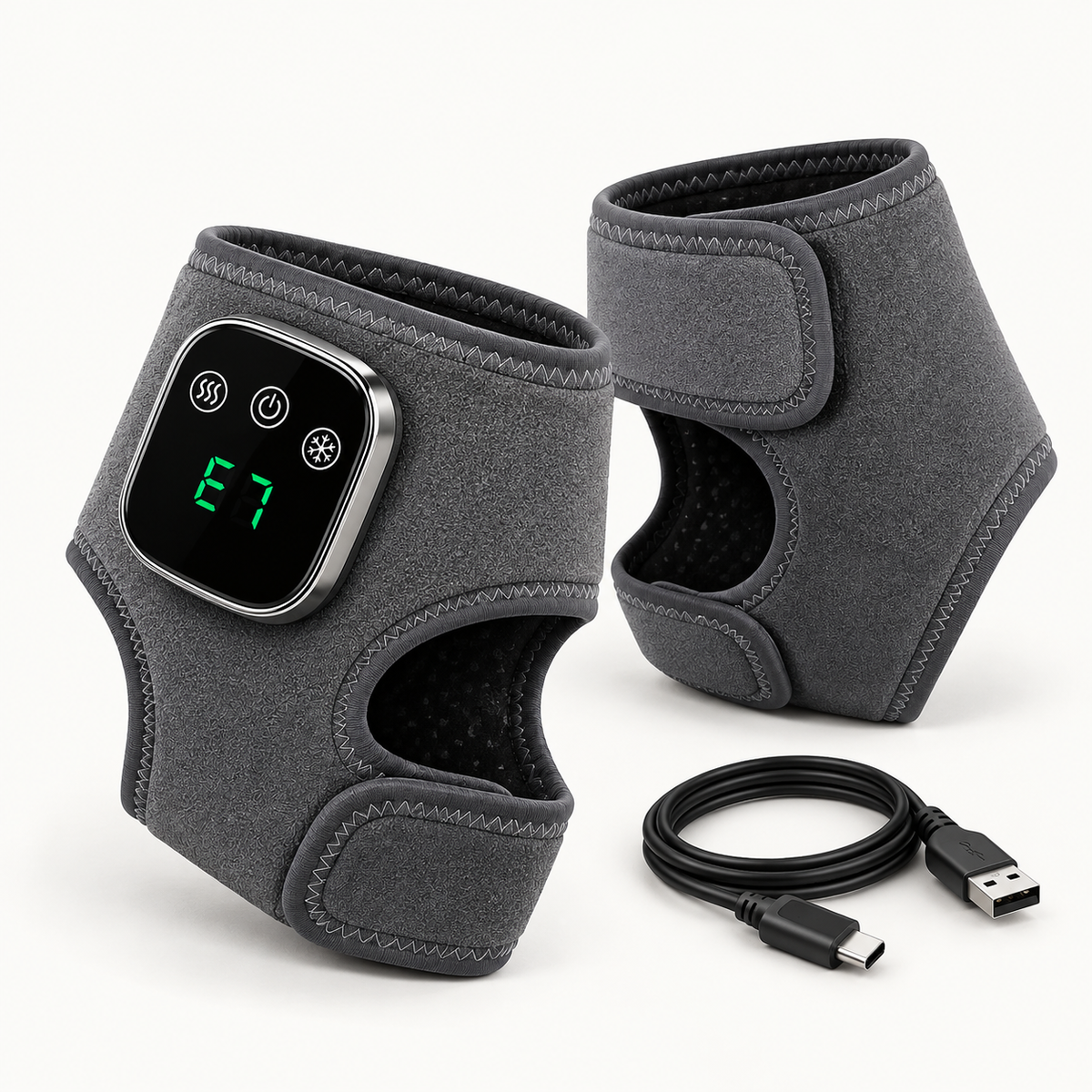Easely heated foot and ankle massager wrap with digital display