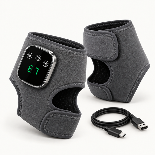 Easely heated foot and ankle massager wrap with digital display