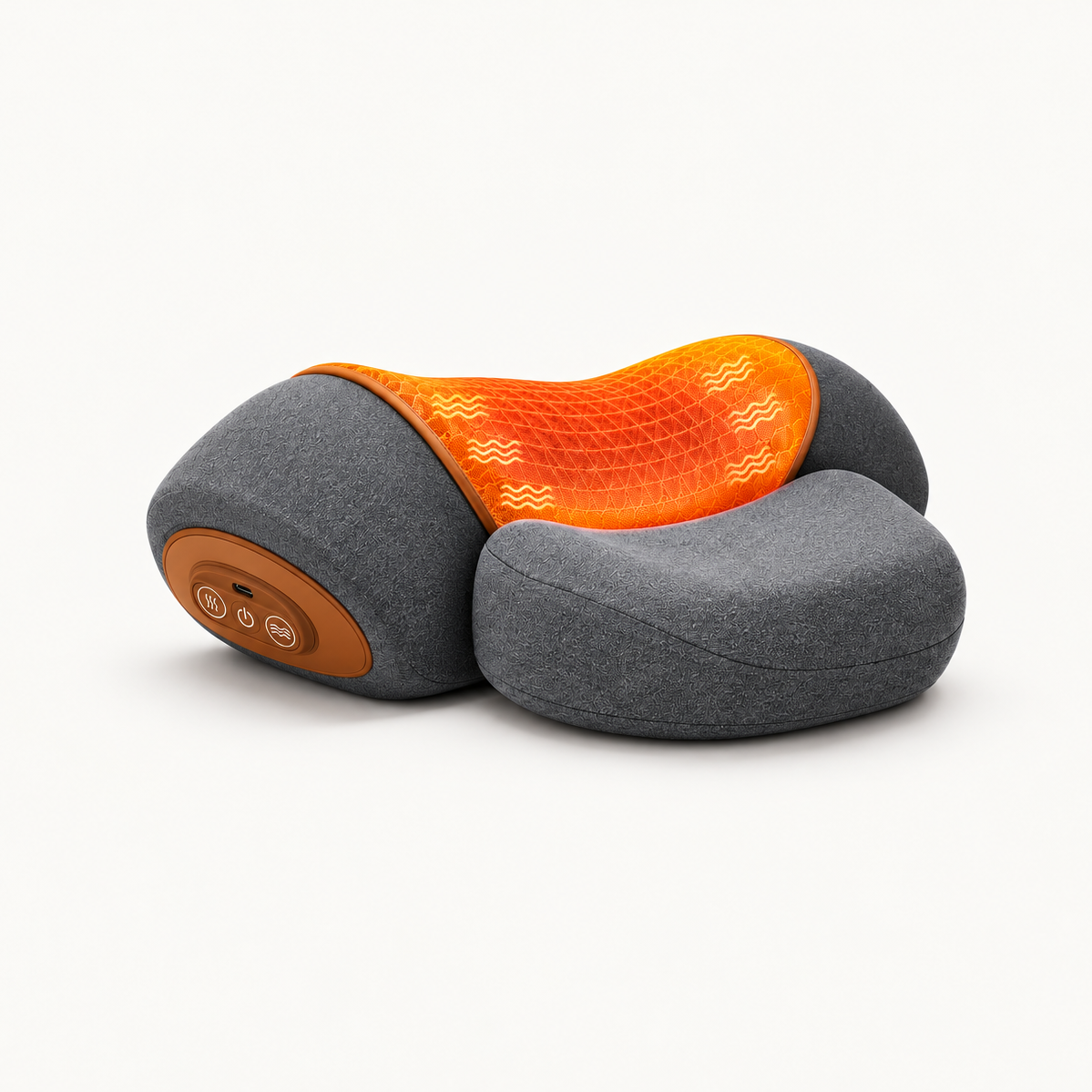 Easely heated neck stretcher with warmth and vibration massage